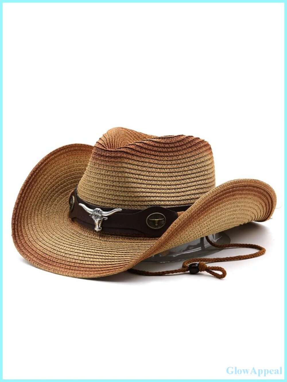 Foldable Straw Cowboy Hat Wide Brim Cowgirl Western Sun Hat Summer Travel Beach
